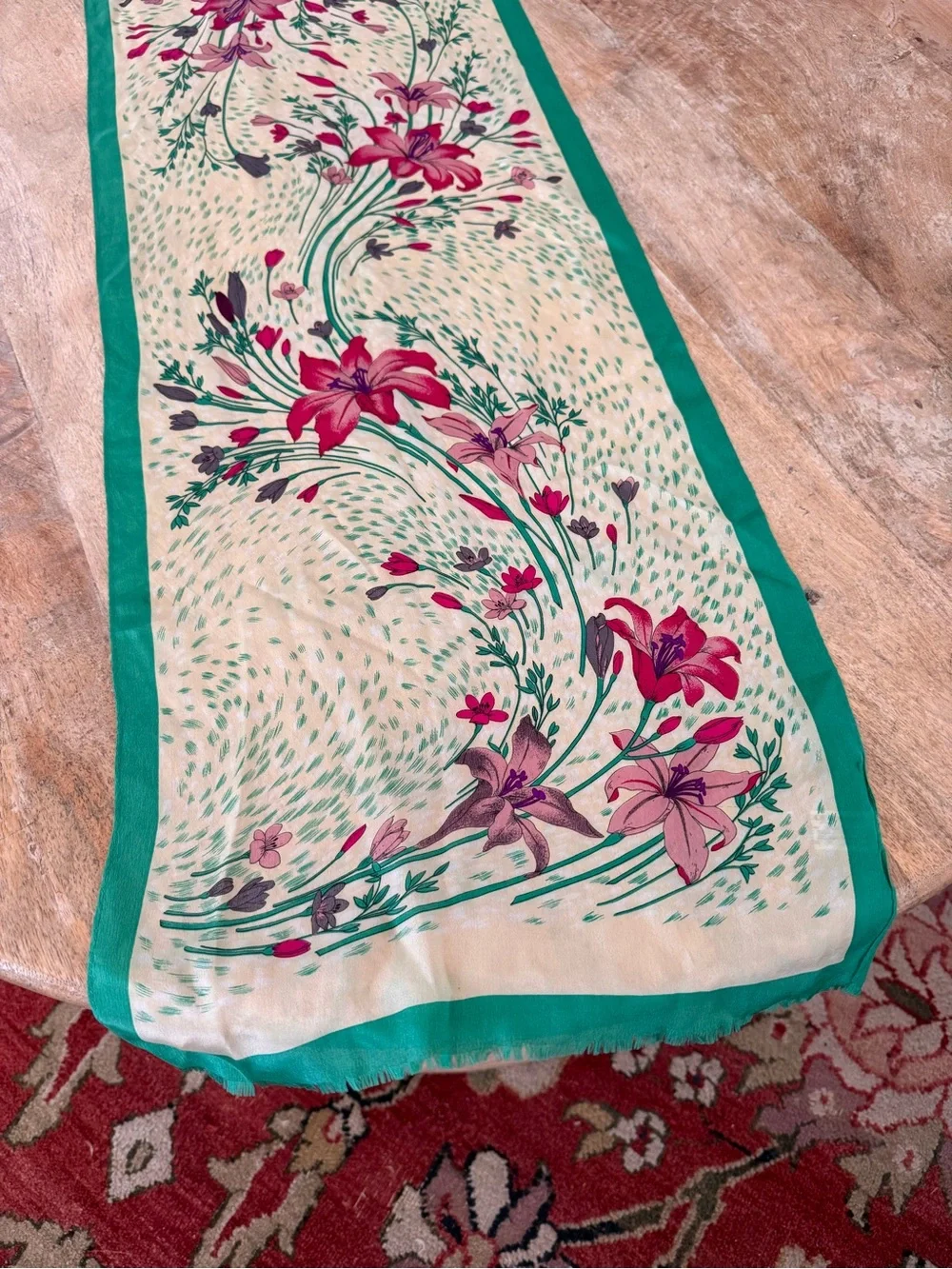 Oscar de la Renta silk floral scarf